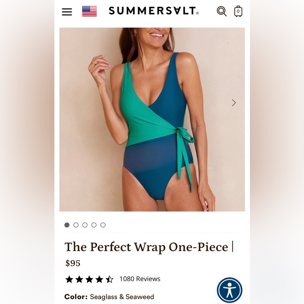 Brand New Summersalt Women’s Bathing Suit ‘Perfect Wrap One Piece’ size 22